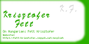 krisztofer fett business card